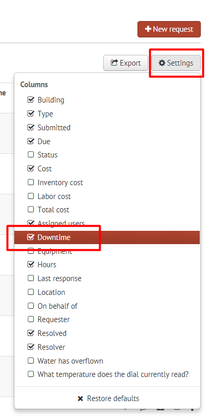 add downtime