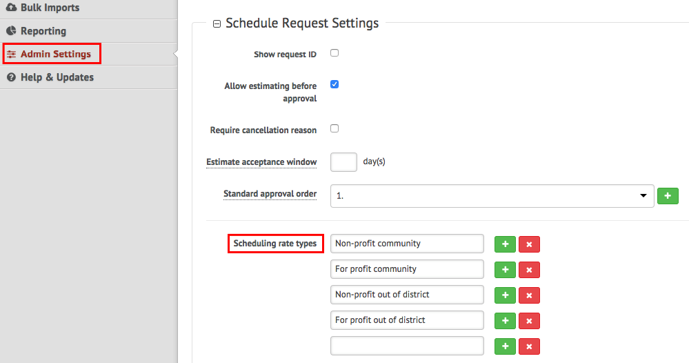 scheduling rate types
