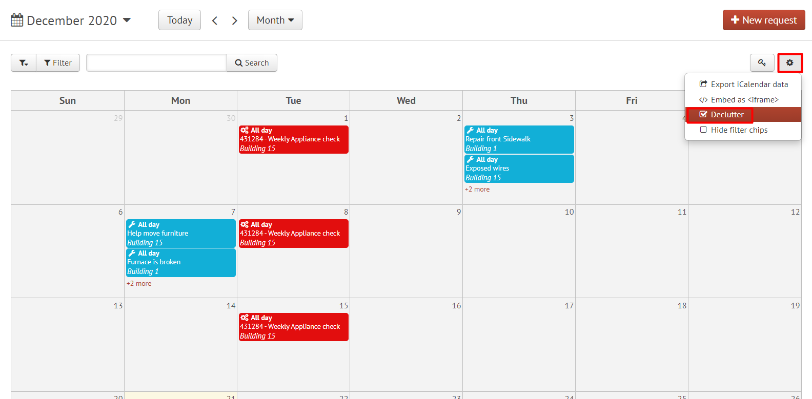 How to use the Declutter Feature on your FMX Calendar Help Center